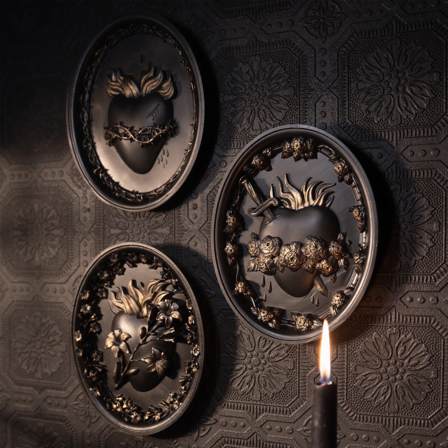 The Sacred Heart Wall Plaque - Peony Edition